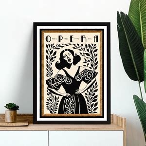 Quadro Decorativo Cantora De Ópera 24x18cm Vidro Moldura Branca