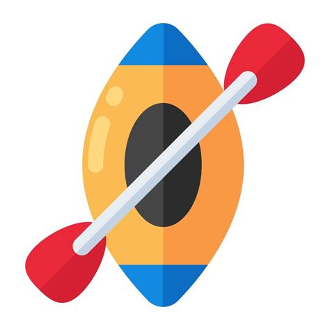 A Flat Design Icon Of Canoe 41310415 Vector Art At Vecteezy