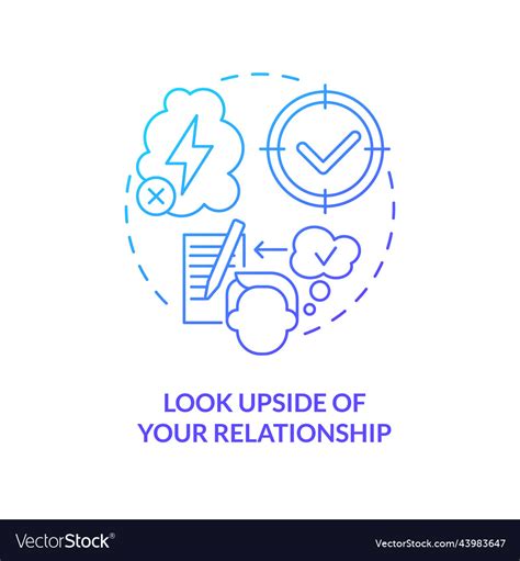 Look Upside Of Relationship Blue Gradient Concept Vector Image