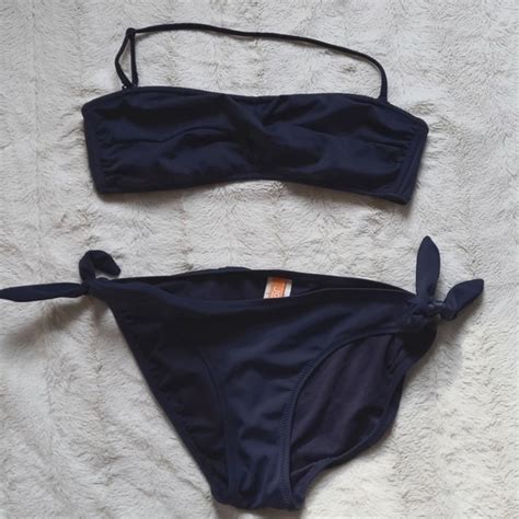 Joe Fresh Swim 22 Joe Fresh Navy Bikini W 2 Bottom Size Medium