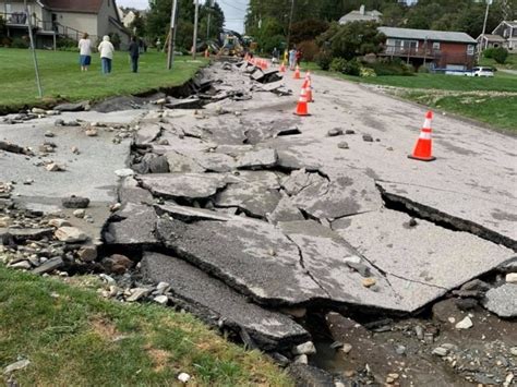 Portsmouth Road Collapses In Ida Flooding Patch PM Newport RI Patch