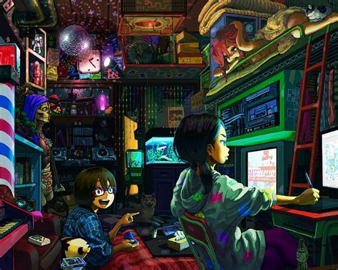 Creative Chaos, colorful, creative, anime, messy room, chaos, computer, realistic HD wallpaper ...