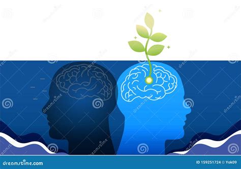 Growth Mindset Skills Icon Growing Plant From The Brain Stock Vector