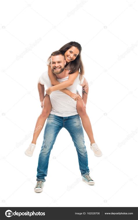 Man Piggybacking Woman Stock Photo Allaserebrina