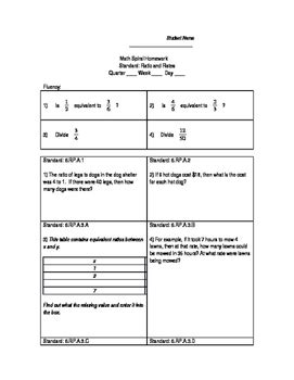 Ratios And Rates Worksheet Answer Key