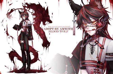 Close Adoptable Blood Wolf By Amwitch On Deviantart