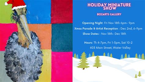 annual holiday miniatures exhibition opens  bozarts friday