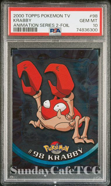 2000 Topps Pokemon TV Animation Series 2 Krabby Foil 98 PSA 10 GEM MINT