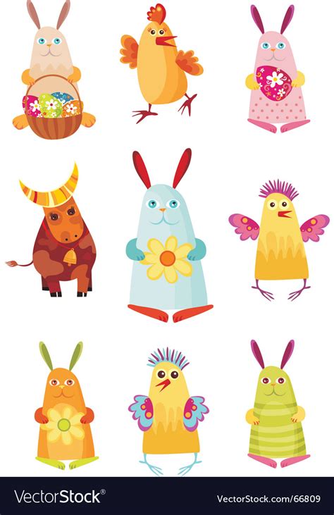 Easter characters Royalty Free Vector Image - VectorStock