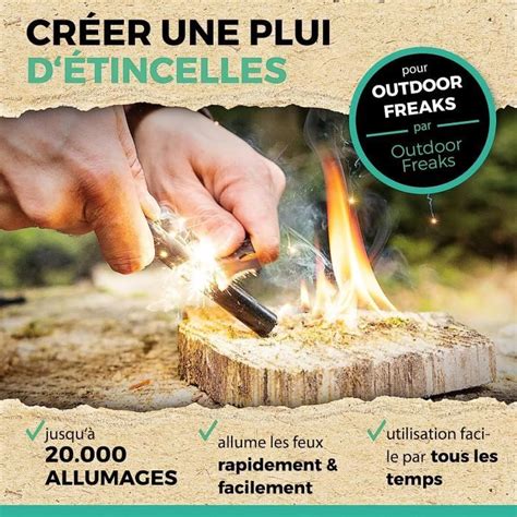 Pierre A Feu De Survie Kit Allume Feu Magn Sium Avec Firesteel Pour