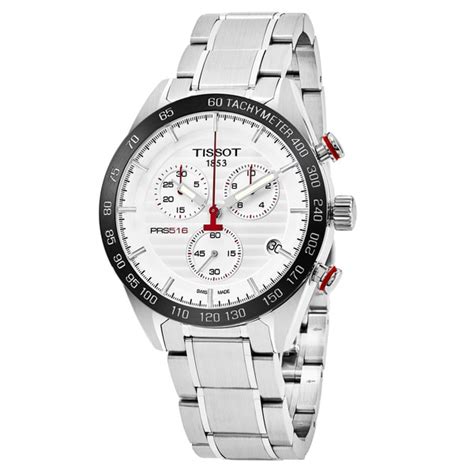 Shop Tissot Men S T100 417 11 031 00 PRS 516 White Dial Stainless