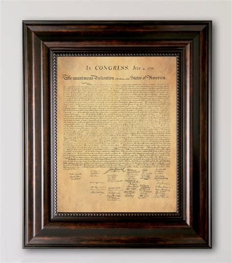 Framed Declaration of Independence Wall Art July 4th 1776 | Etsy