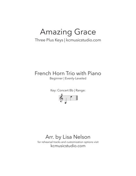 Amazing Grace French Horn Trio With Piano Accompaniment By Traditional Brass Trio Digital