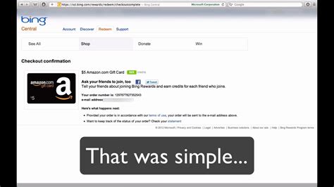 Getting An Amazon Card From Bing Rewards Youtube