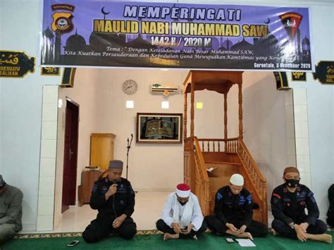 Peringati Maulid Nabi H Sat Brimob Gelar Binrohtal Polda Gorontalo