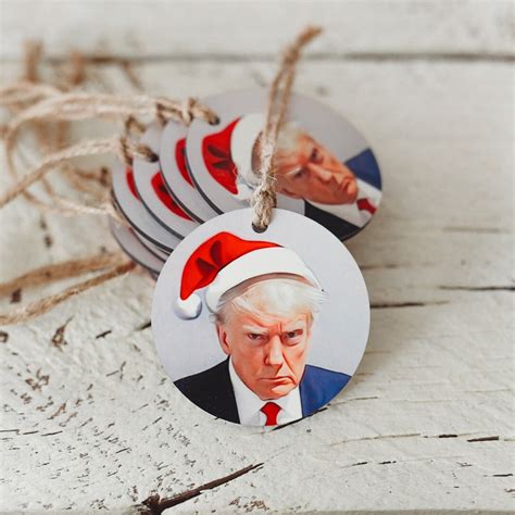 Trump Mugshot Ornament Trump Ornament Funny Trump Ornament Santa Trump ...