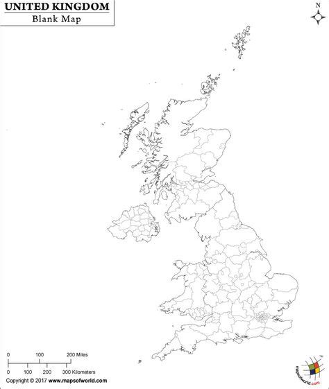 Blank Uk Map With County Boundary United Kingdom Map Uk Outline