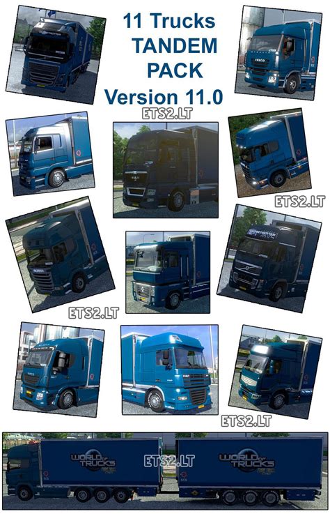 BDF Tandem Trucks Pack 11 Trucks ETS2 Mods