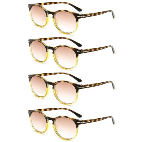 4 Pairs Tinted Reading Glasses Round Vintage Sunglasses Readers