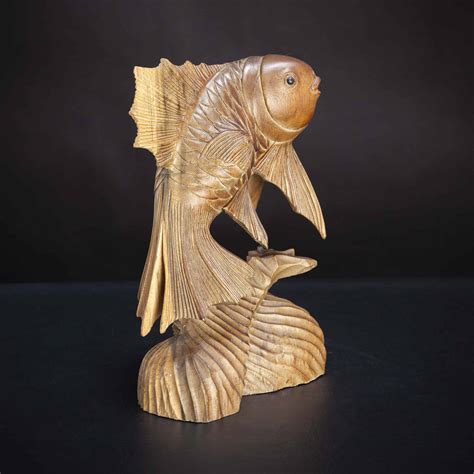 Rosewood Fish Carving Sculpture - Decora Loft