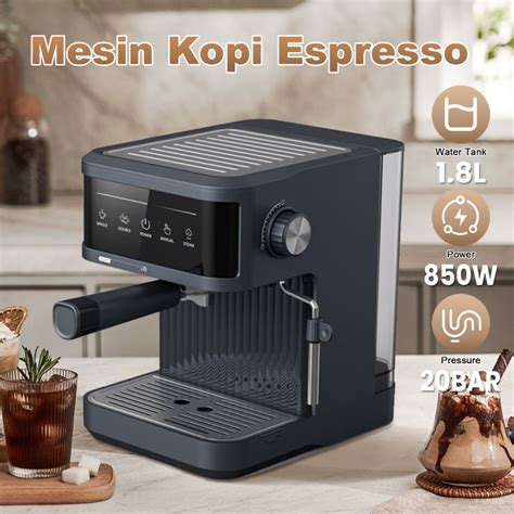 JIAYIN Mesin Kopi Espresso Coffee Maker Frothing 20 Bar 850W 1 8L MK