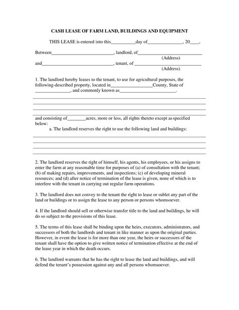 Free Printable Land Lease Agreement Templates [word And Pdf] Sample