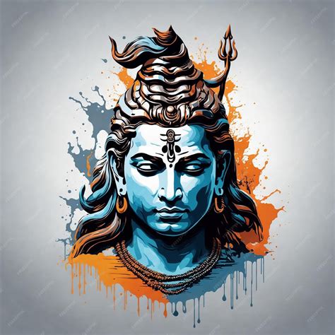 Premium AI Image | Lord Shiva face in art splash colour effect