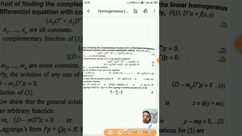 Homogeneous Linear Partial Differential Equations With Constant