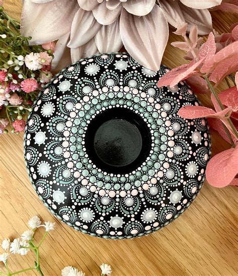 Large Mandala Handmade Hand Painted Tea Light Holder Etsy