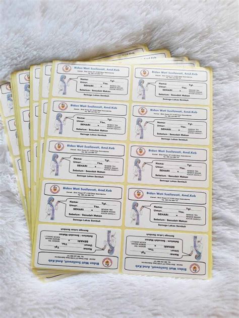 Etiket Obat 500 Pcs Etiket Syrup Label Obat Label Sirup