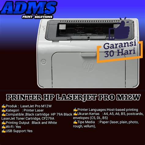 Printer Hp Laserjet Pro M W Lazada Indonesia