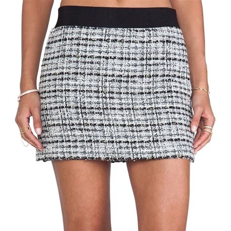 Milly Metallic Tweed Wool Blend Mini Skirt 2 Euc Gem