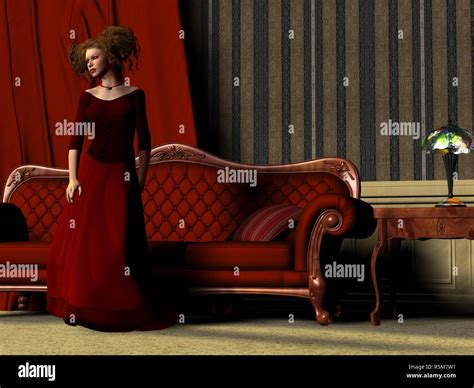 Lady in Red Stock Photo - Alamy