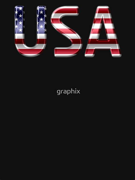 Usa American Flag Metallic Text T Shirt For Sale By Graphix