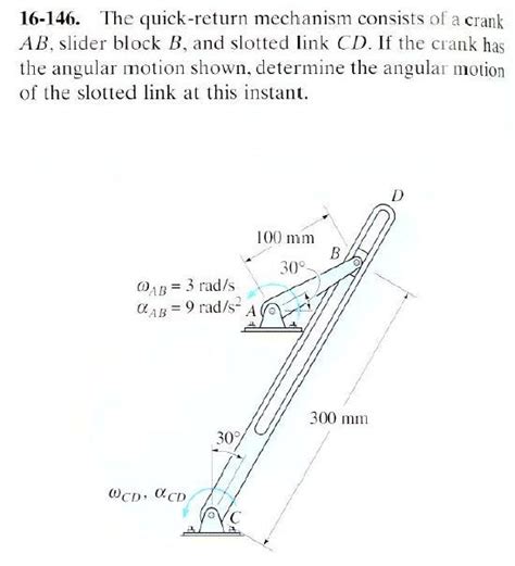 The Quick Return Mechanism Consists Of A Crank Chegg