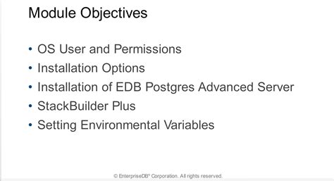 Module 3 EDB Postgres Advanced Server Installation Postgres