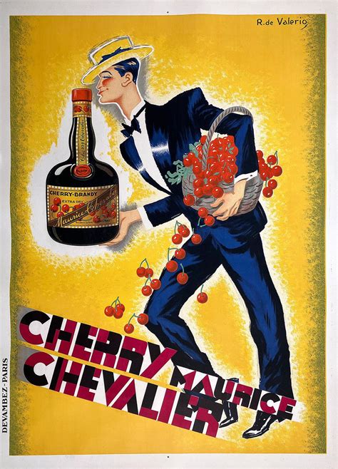 Original Vintage Cherry Maurice Chevalier Poster By Roger De Valerio