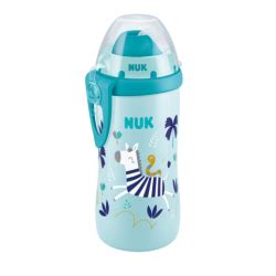 NUK Flexi Cup Kubek ze Silikonową Słomką 12 m 300 ml Kameleon Turkus