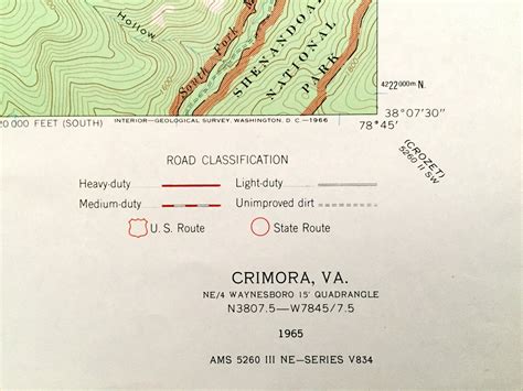 Antique Crimora Virginia 1965 US Geological Survey | Etsy