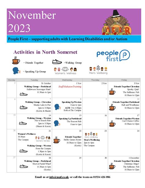 November Activities North Somerset | NSPF