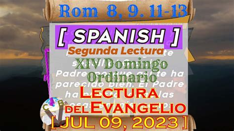 Lectura Del Evangelio Segunda Lectura Espa Ol Ll Domingo