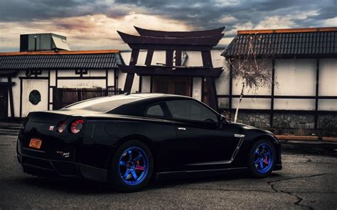 gtr, wheels, nissan, blue, black, 720P, r, gt-r, parking, gt, car HD ...