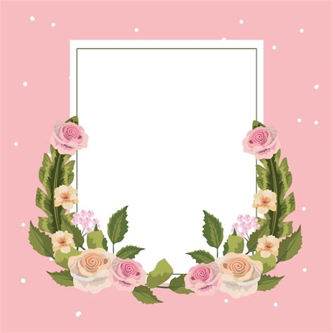 Quadro Floral Vintage Vetor Premium