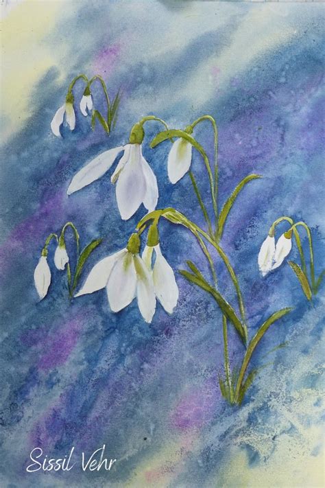 Tutoriel Aquarelle Perce Neige Comment Peindre Des Fleurs Perce