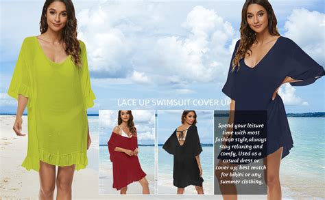 heekpek Damen Bikini Strandmode Chiffon halblange Ärmel Neckholder