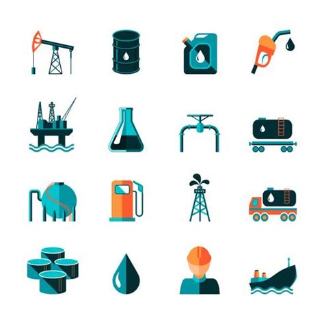 Oil Industry Icons 453844 Vector Art at Vecteezy