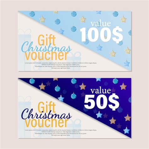 Premium Vector Christmas Gift Voucher Coupon Ticket Vector Illustration