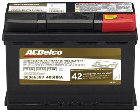 Acdelco Standard Flooded Top Post Battery Group Size 48 48ghra Orei