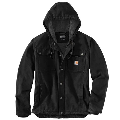 Carhartt Men S 5 X Large Black Cotton Relaxed Fit Washed Duck Sherpa