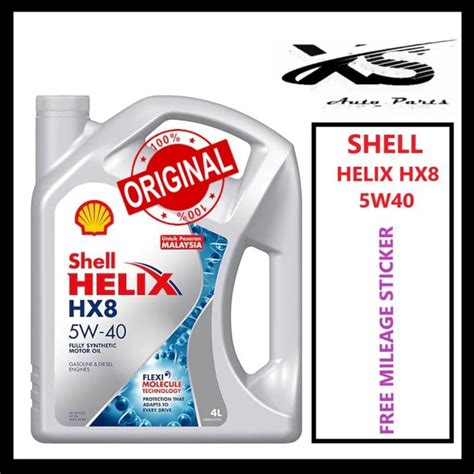 Shell Helix Hx8 5w40 Fully Synthetic Engine Oil 4l Untuk Pasaran Malaysia Lazada